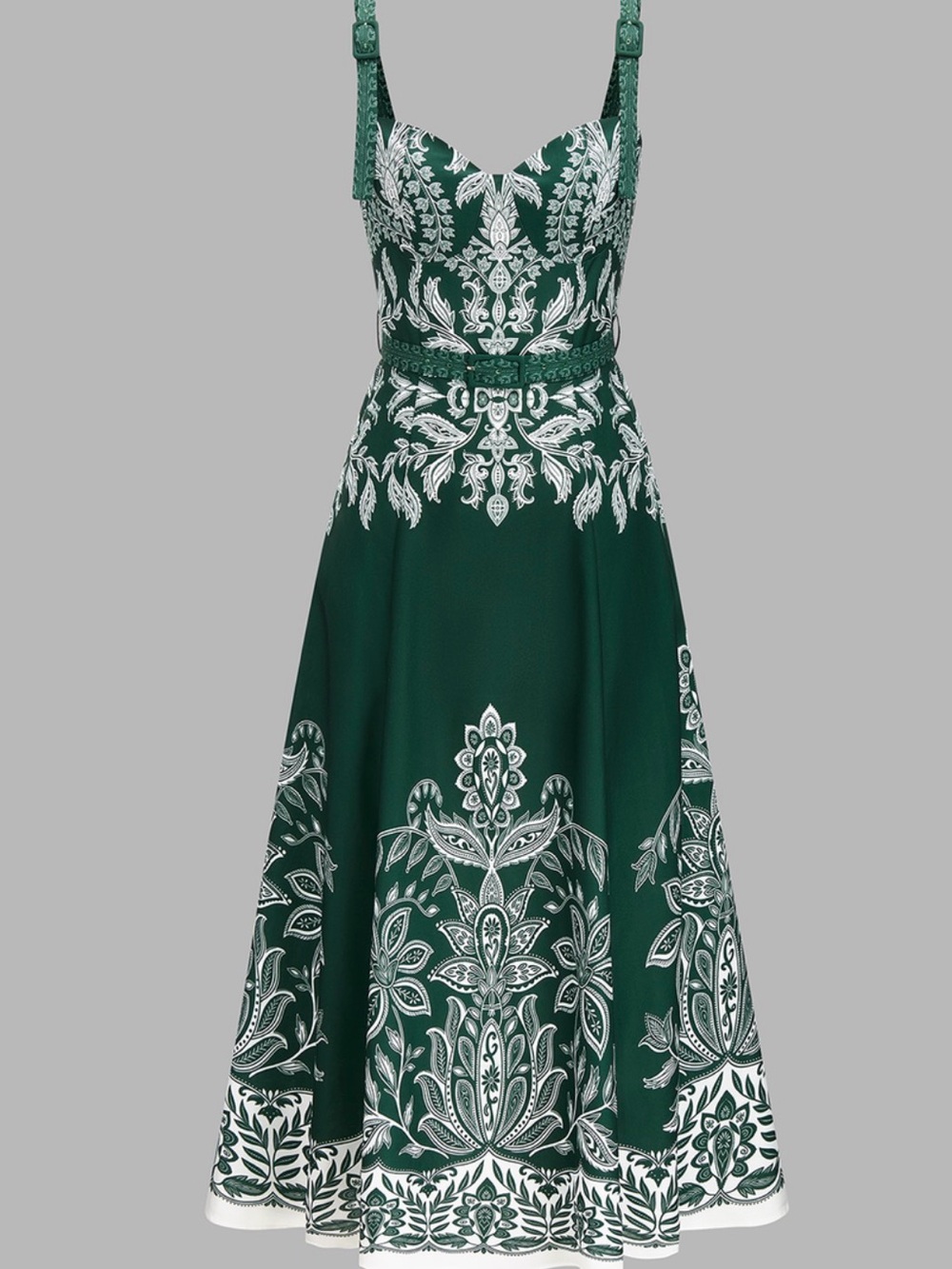 Commense Baroque Green Floral dress